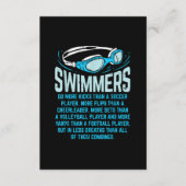 Zwemmers doen meer knijpen in grappige gift-zwemto informatiekaartje (Voorkant)