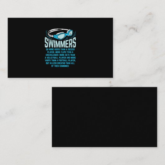 Zwemmers doen meer knijpen in grappige gift-zwemto informatiekaartje (Voorkant / Achterkant)