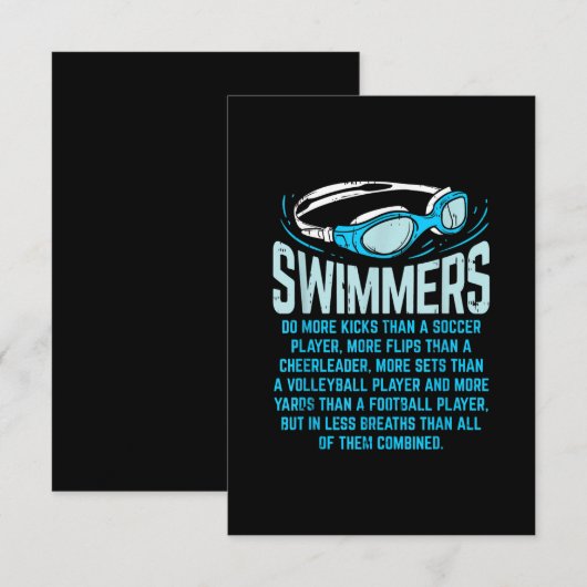Zwemmers doen meer knijpen in grappige gift-zwemto kaart (Voorkant / Achterkant)