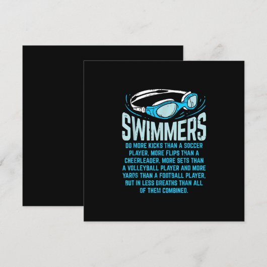 Zwemmers doen meer knijpen in grappige gift-zwemto kaart (Voorkant / Achterkant)