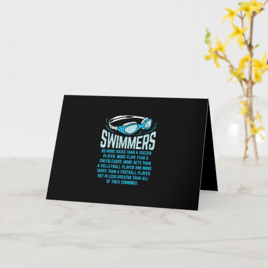 Zwemmers doen meer knijpen in grappige gift-zwemto kaart (Gele Bloem)