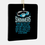 Zwemmers doen meer knijpen in grappige gift-zwemto keramisch ornament (Rechts)