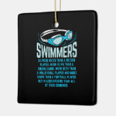 Zwemmers doen meer knijpen in grappige gift-zwemto keramisch ornament (Links)