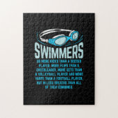 Zwemmers doen meer knijpen in grappige gift-zwemto legpuzzel (Verticaal)