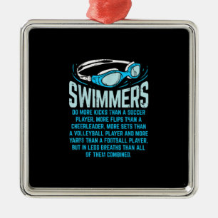 Zwemmers doen meer knijpen in grappige gift-zwemto metalen ornament