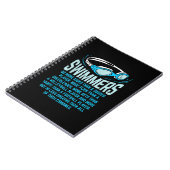 Zwemmers doen meer knijpen in grappige gift-zwemto notitieboek (Linkerzijde)