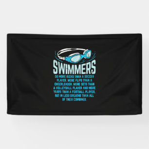 Zwemmers doen meer knijpen in grappige gift-zwemto spandoek