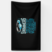 Zwemmers doen meer knijpen in grappige gift-zwemto spandoek (Verticaal)