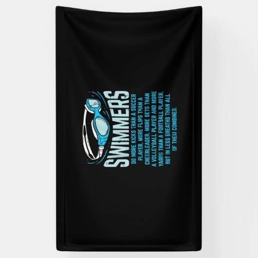 Zwemmers doen meer knijpen in grappige gift-zwemto spandoek (Verticaal)