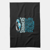 Zwemmers doen meer knijpen in grappige gift-zwemto theedoek (Verticaal)