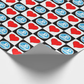 Zwemmers en harten zwemmen en zwemmen met zwembad cadeaupapier (Hoek)