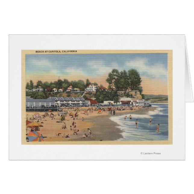 Zwemmers en zonnebaders op het strand (Voorkant Horizontaal)