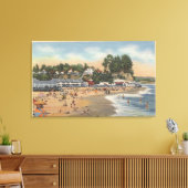 Zwemmers en zonnebaders op het strand canvas afdruk (Insitu (Woonkamer))