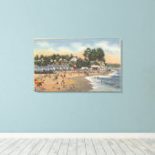 Zwemmers en zonnebaders op het strand canvas afdruk (Insitu (Houten vloer))