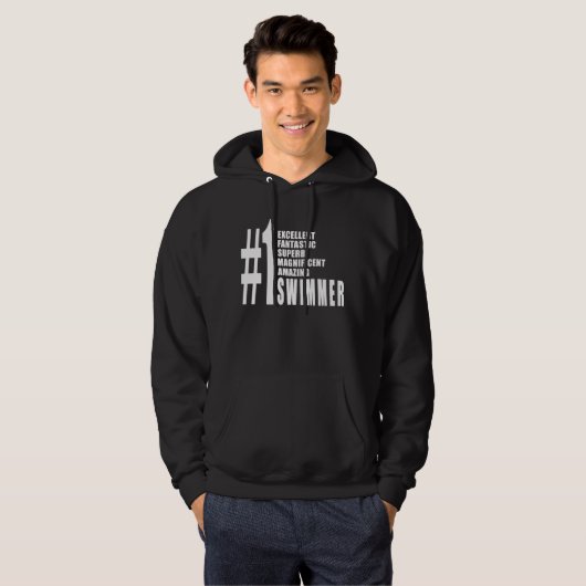 Zwemmers en zwemmers : Nummer één zwemmer Hoodie (Voorkant volledig)