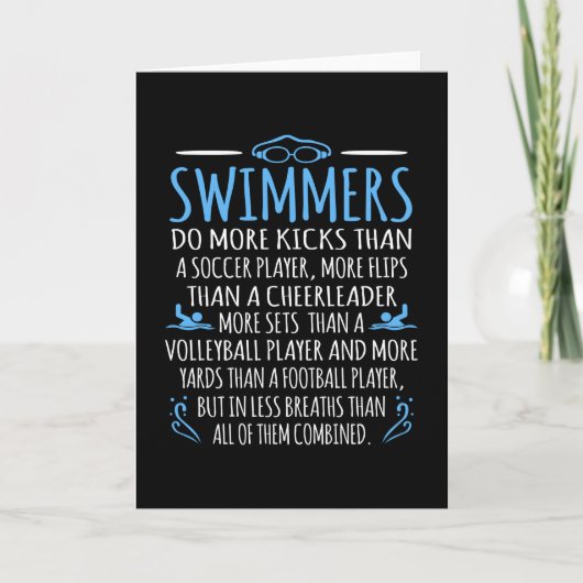 Zwemmers Facts Funny Swimming Swim Coach Mannen Vr Kaart (Voorkant)