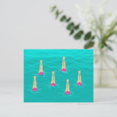 Zwemmers gesynchroniseerd zwemmen onder water briefkaart (Staand voorkant)