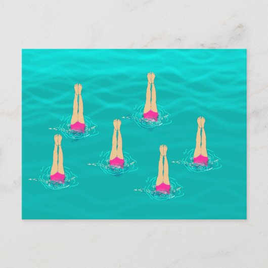 Zwemmers gesynchroniseerd zwemmen onder water briefkaart (Voorkant)