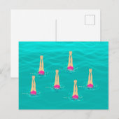 Zwemmers gesynchroniseerd zwemmen onder water briefkaart (Voorkant / Achterkant)