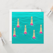 Zwemmers gesynchroniseerd zwemmen onder water kaart (Voorkant / Achterkant in situ)