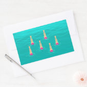 Zwemmers gesynchroniseerd zwemmen onder water rechthoekige sticker (Envelop)
