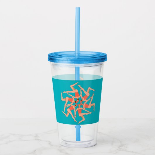 Zwemmers - gesynchroniseerde zwemmers acryl drinkbeker (Voorkant)