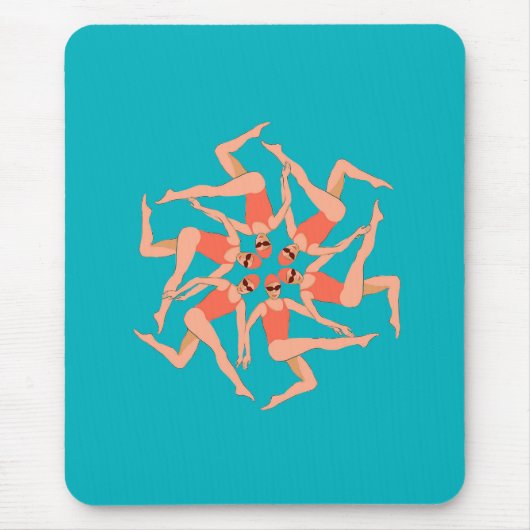 Zwemmers - gesynchroniseerde zwemmers muismat (Voorkant)