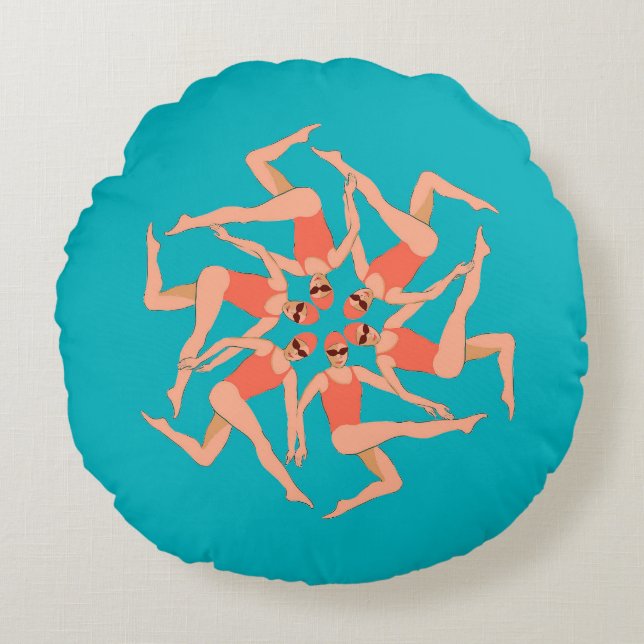 Zwemmers - gesynchroniseerde zwemmers rond kussen (Voorkant)