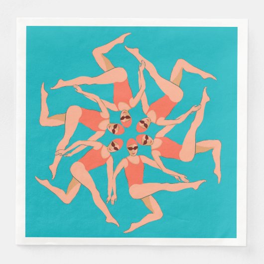 Zwemmers - gesynchroniseerde zwemmers servet (Voorkant)