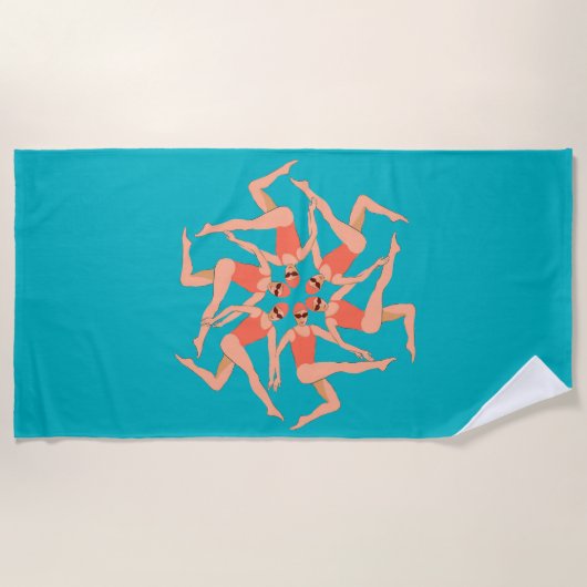 Zwemmers - gesynchroniseerde zwemmers strandlaken (Voorkant)