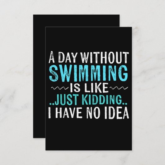 Zwemmers geven een dag zonder zwemmen is als zwemm informatiekaartje (Voorkant / Achterkant)