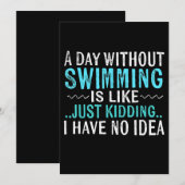 Zwemmers geven een dag zonder zwemmen is als zwemm kaart (Voorkant / Achterkant)