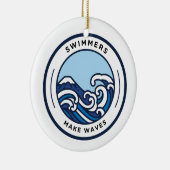 Zwemmers maken golven kerstboom Ornament (Rechts)