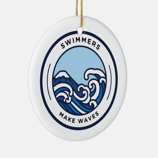 Zwemmers maken golven kerstboom Ornament (Rechts)