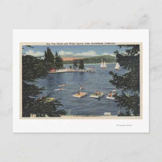 Zwemmers met drijfveren en sport briefkaart (Voorkant)