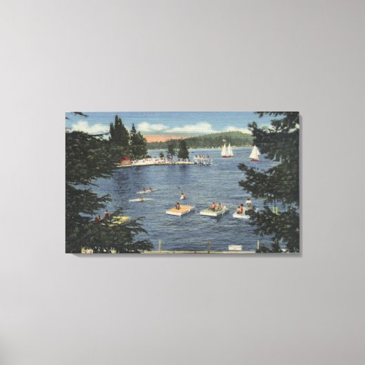 Zwemmers met drijfveren en sport canvas afdruk (Voorkant)