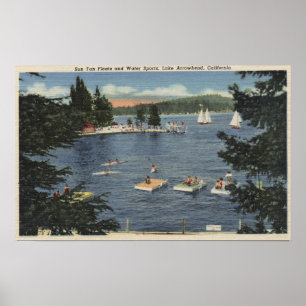 Zwemmers met drijfveren en sport poster