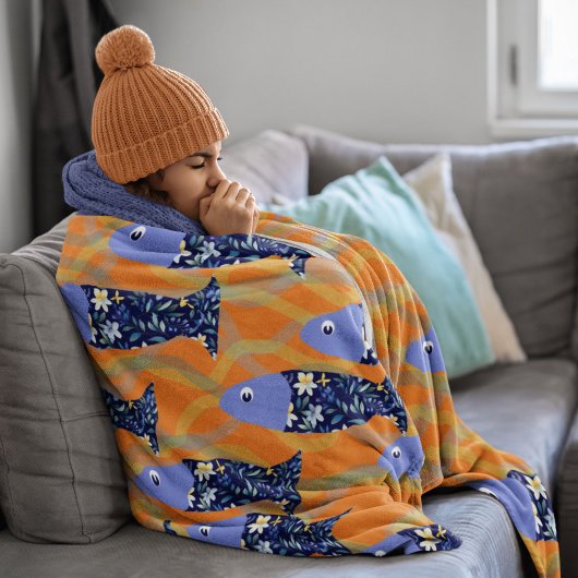 Zwemmers nautisch thema Zwemvissen Fleece Deken