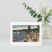 Zwemmers op badkuip briefkaart (Staand voorkant)