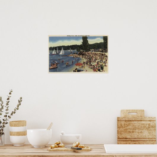 Zwemmers op badkuip poster (Keuken)