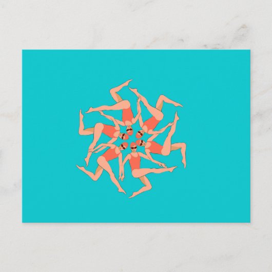 Zwemmers - Synchronisatie zwemmen Briefkaart (Voorkant)