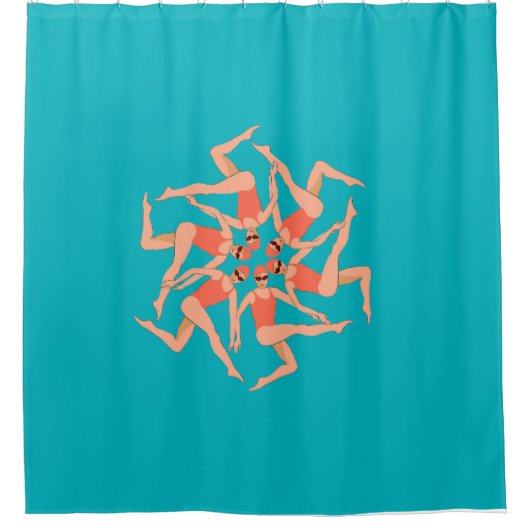 Zwemmers - Synchronisatie zwemmen Douchegordijn (Voorkant)