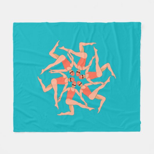 Zwemmers - Synchronisatie zwemmen Fleece Deken (Voorkant (Horizontaal))