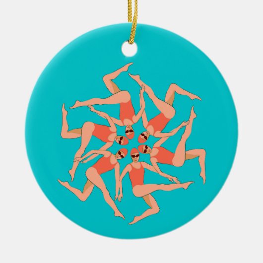 Zwemmers - Synchronisatie zwemmen Keramisch Ornament (Voorkant)