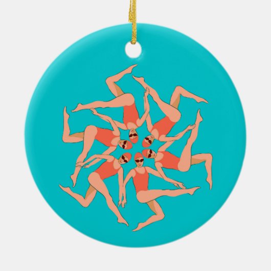Zwemmers - Synchronisatie zwemmen Keramisch Ornament (Achterkant)