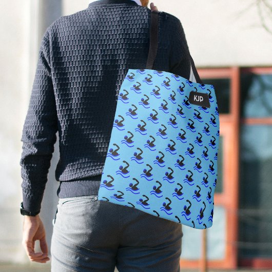 Zwemmers Vooraan kruipen Logo, uw initialen of naa Tote Bag