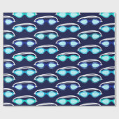 zwemmers zwembril patroon verjaardag cadeaupapier (Vlak)