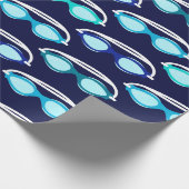 zwemmers zwembril patroon verjaardag cadeaupapier (Hoek)
