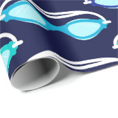 zwemmers zwembril patroon verjaardag cadeaupapier (Rol Hoek)