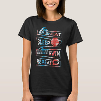 Zwemmers Zwemmen Zwemmen Eet Slaap Zwemmen Herhale T-shirt